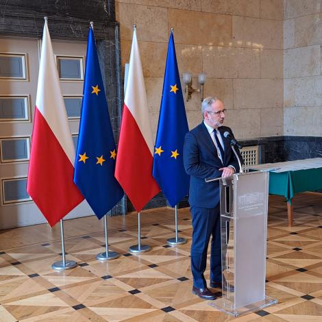 Minister zdrowia Adam Niedzielski podczas uroczystości w Katowicach